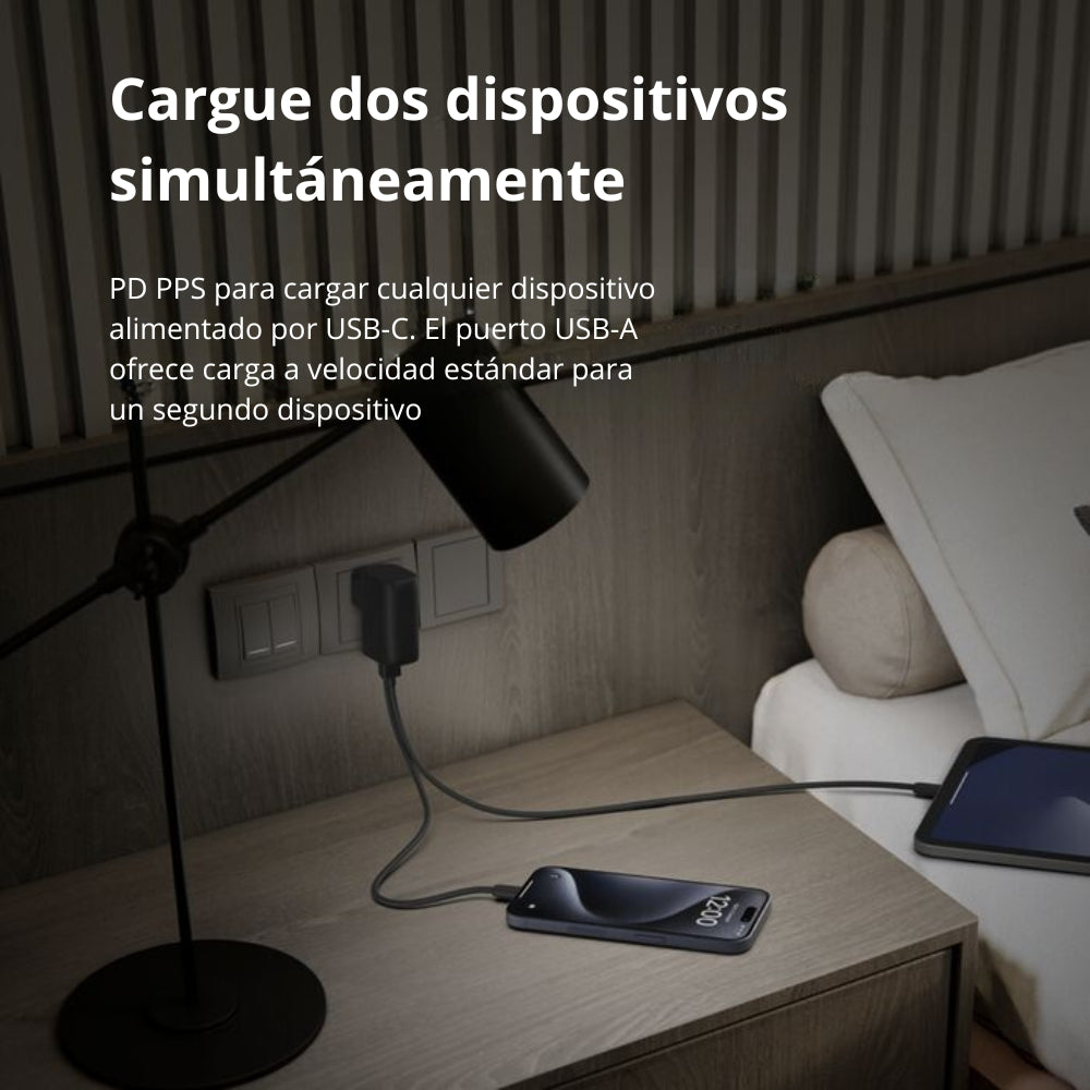 Cargador de Pared Belkin BPZ003dqBK USB-C PD 25W y USB-A + Power Bank 5000mAh Híbrido 2 en 1