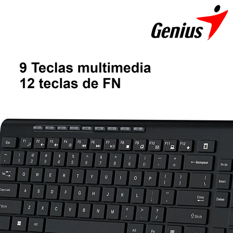 Teclado Inalámbrico Genius SlimStar 7230 Elegante Multimedia