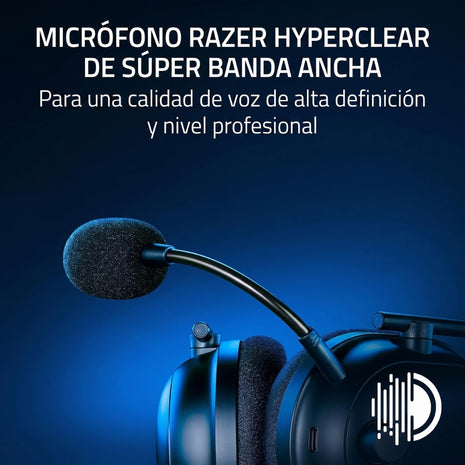 Audifonos Gamer Razer Blackshark V2 Pro  inalámbricos HyperSpeed Wireless de 2,4 GHz y Bluetooth 5.2. Edicion Play Station - Negro