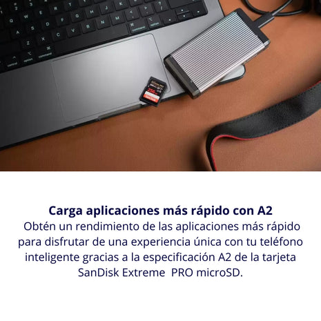 Memoria Micro SD 256GB SanDisk Extreme PRO 200MB/s A2 V30 U3 4K UHD GoPro Drone + Adaptador SD