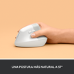 Mouse Ergonómico Vertical Logitech Lift, Inalámbrico para Manos Pequeñas y Medianas, Blanco