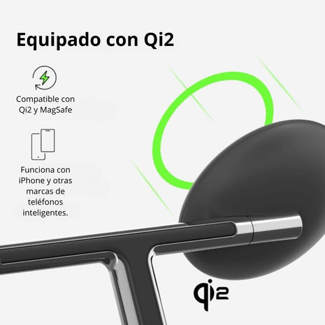 Cargador 3en1 Inalámbrico Qi2 Magsafe Belkin Boostcharge 15w