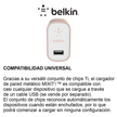 Cargador de Pared Belkin MIXIT Metálico USB-A 2.4A con Carga Rápida para Celular y Tablet