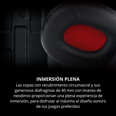 Diadema Gamer Redragon Ares RGB Conector 3.5 con Microfono - Negro/Rojo