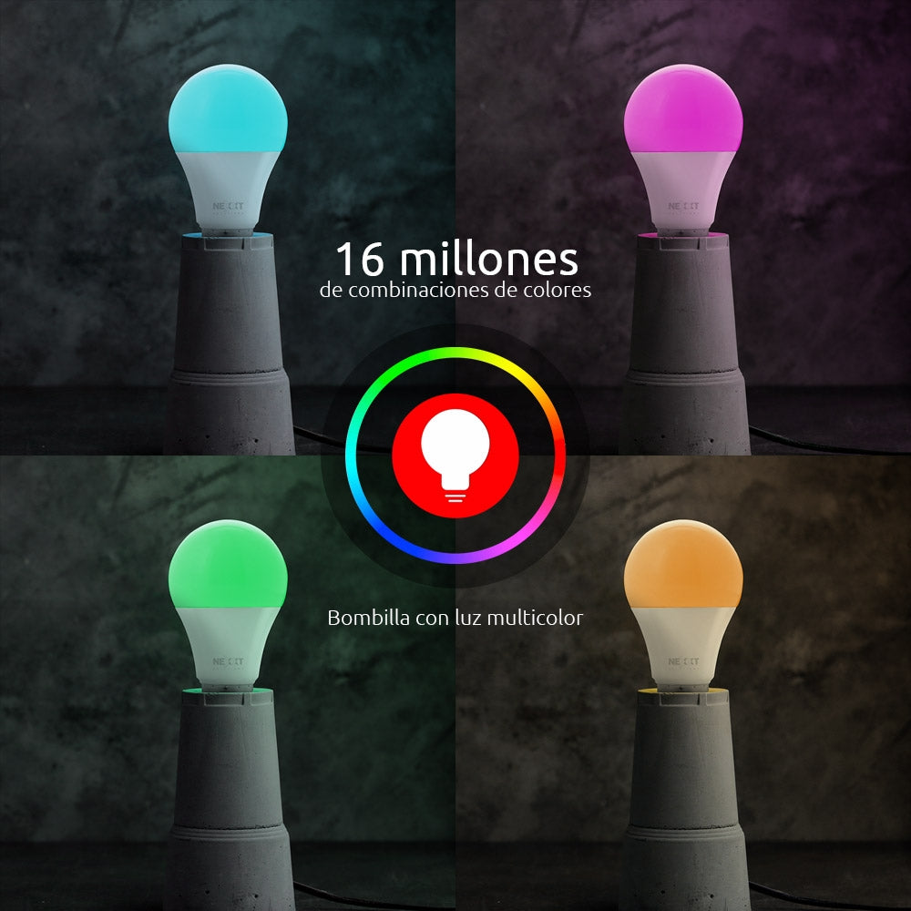 Bombilla Led Rgb Inteligente Wifi Nexxt Nhb-c110m, 2 Pack