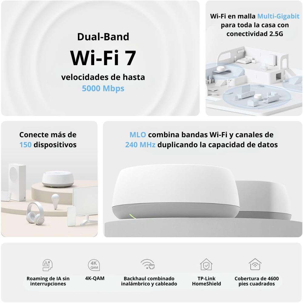 Sistema Wifi 7 BE5000 Malla Para El Hogar Tp-link Deco BE25 (2-pack)