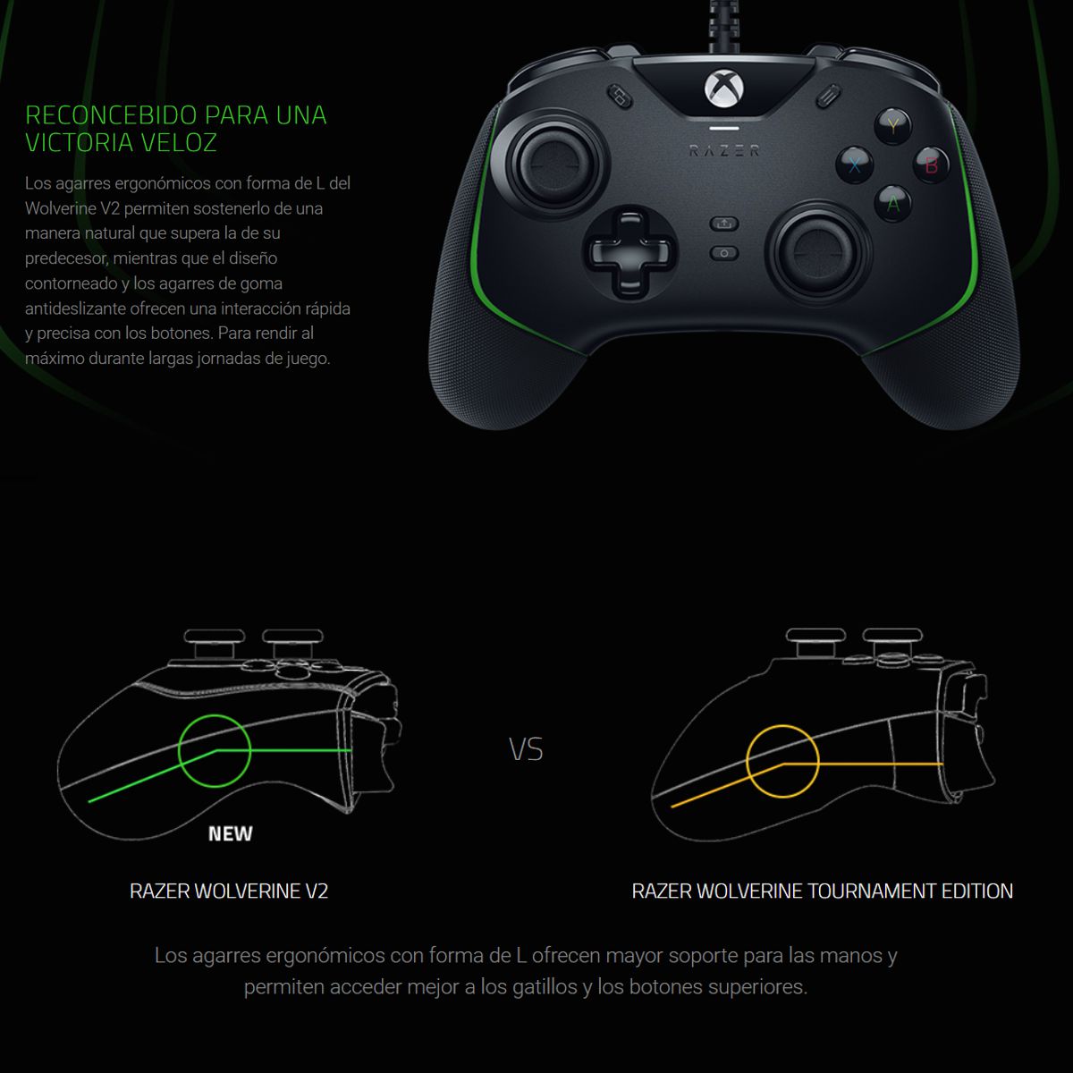 Control Razer Wolverine V2 Pro con Cable para Xbox con Botones Mecánicos y HyperTrigger