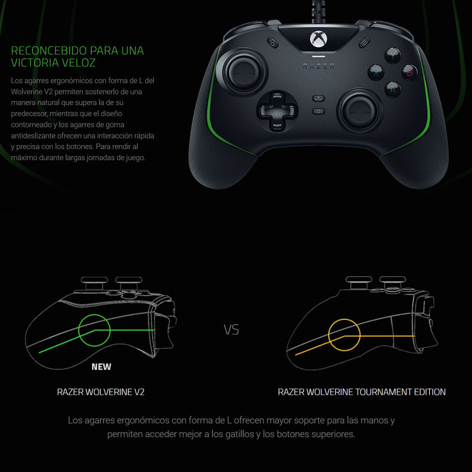 Control Razer Wolverine V2 Pro con Cable para Xbox con Botones Mecánicos y HyperTrigger
