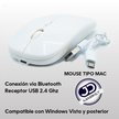 Mouse Inalámbrico Diseño Ultra Delgado, Slim Tipo Mac Blanco