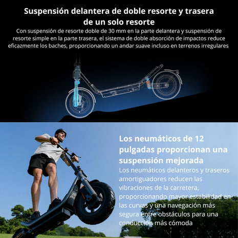 Patineta Eléctrica Xiaomi Scooter 6 Llantas 12” Max 800W Autonomía 45km Suspensión Doble E-ABS + Casco Xiaomi