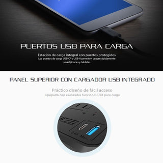 Regulador de Voltaje Automático Forza FVR-1221USB 1200VA con 8 Tomas + 2 USB AVR Protección Eléctrica