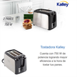 Tostadora De Pan Kalley, 2pan, 750 Watts · Garantía 2 Años
