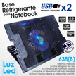 Base Refrigerante Portátil Cooling Pad 638b, 5 Nivel / 2 Usb