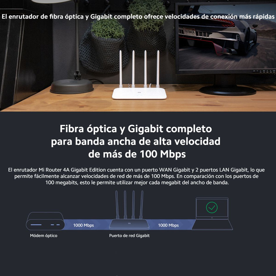Xiaomi Mi 4a, Router Inalámbrico Wifi Dual Band Ac1200, 64mb