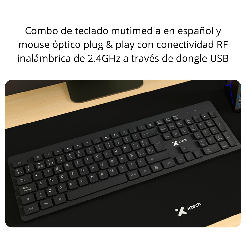 Combo Teclado, Mouse, Pad Mouse y Hub USB Xtech XTK320S