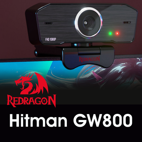 Cámara Web Redragon Gw800 Hitman Webcam Para Streaming 1080p