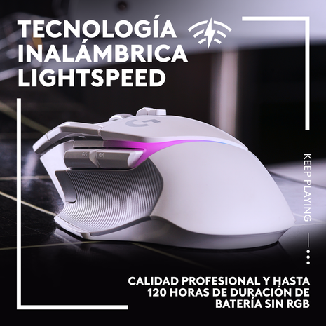 Mouse Gamer Inalámbrico Logitech G502 X PLUS RGB HERO 25K DPI 13 Botones - Blanco
