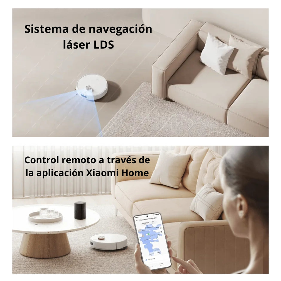 Aspiradora y Trapeadora Inteligente Xiaomi Robot Vacuum S40 con Láser LDS, 10000Pa, 5200mAh