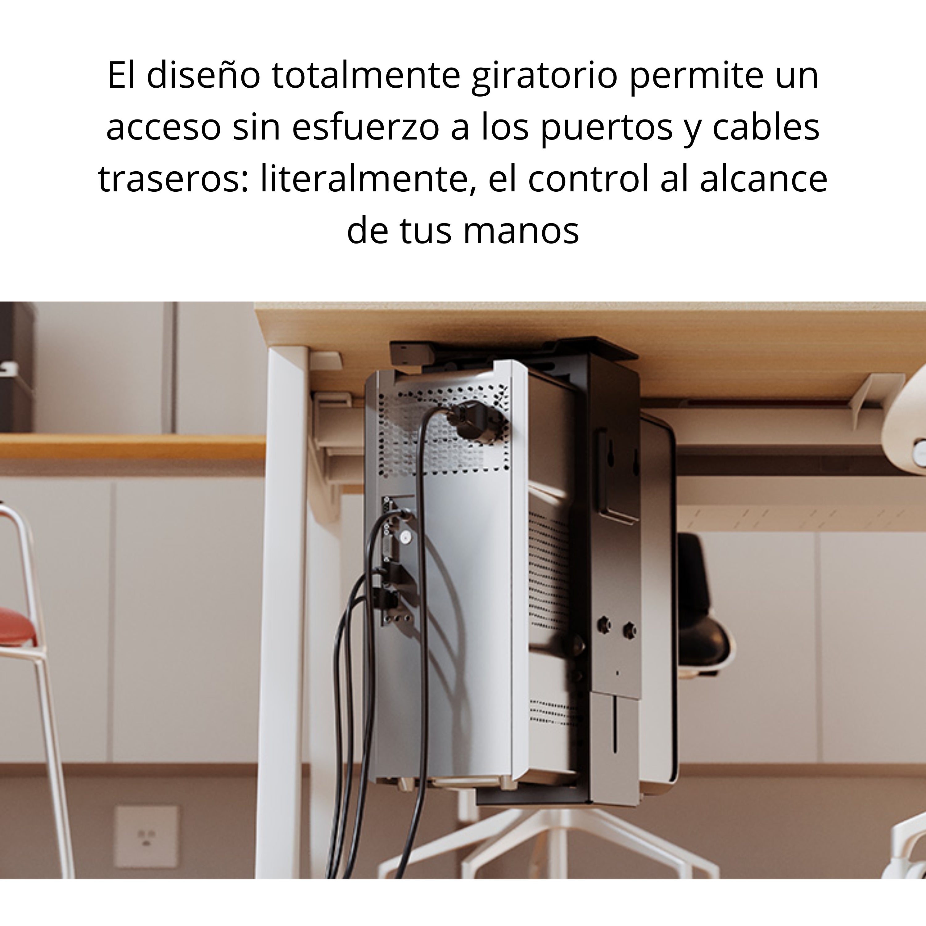 Xtech Soporte Universal XTA600 CPU/UPS Ajustable 360° Acero Alta Resistencia Bajo Escritorio/Pared