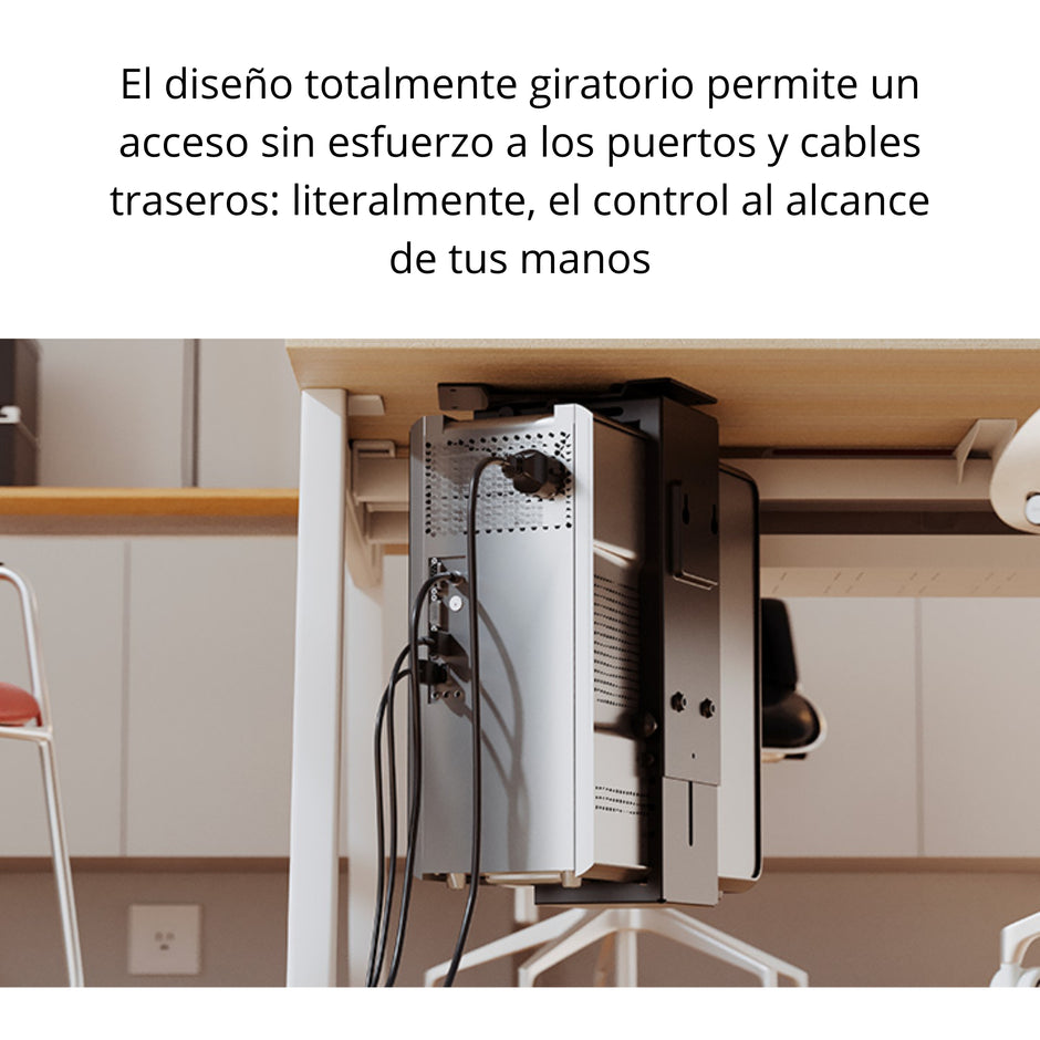 Xtech Soporte Universal XTA600 CPU/UPS Ajustable 360° Acero Alta Resistencia Bajo Escritorio/Pared