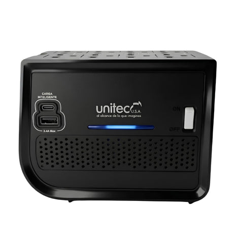 Regulador de Voltaje Automático Unitec I-682 1600VA/800W con 8 Tomas + USB y USB-C
