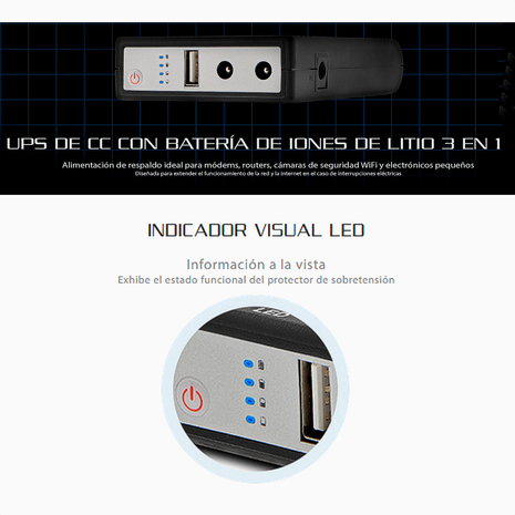 Mini UPS Portátil 14W Forza DC-140USB para Modem Router Wi-Fi