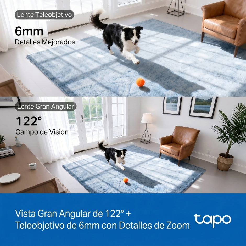 Cámara Seguridad Wi-Fi TP-Link Tapo C245D Doble Lente 2K 6MP Robótica 360° Rastreo IA Audio Bidireccional