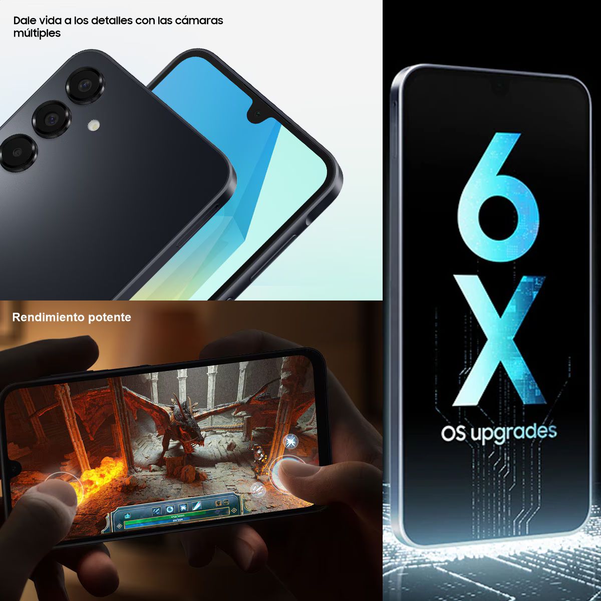 Celular Samsung Galaxy A16 4G Dual SIM Super AMOLED 6.7” 90Hz 128GB/4GB 50MP IP54 5000mAh/25W - Negro