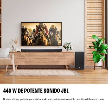 Barra Sonido JBL Cinema SB580 3.1 Canales 440W Dolby Atmos Subwoofer Inalámbrico HDMI eARC Bluetooth 5.3