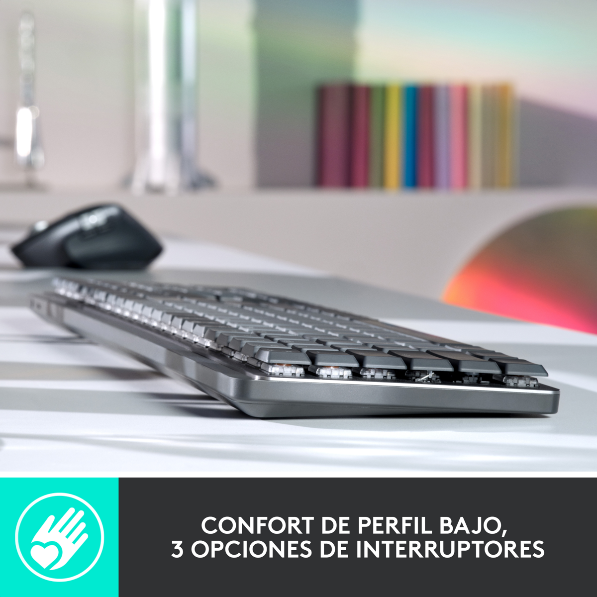 Combo Logitech Teclado Mx Mechanical + Mouse Compacto Logitech Mx Anywhere 3s