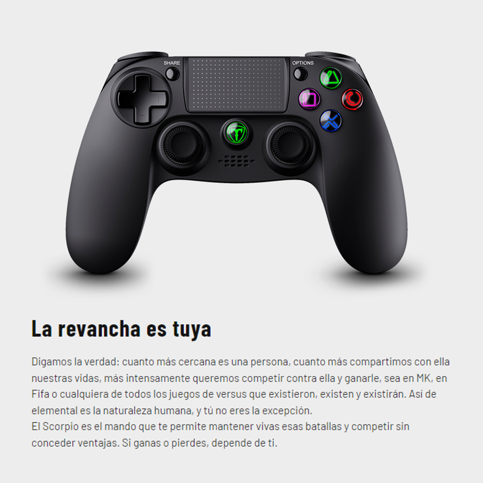 Control Gamepad Bluetooth T-Dagger Scorpio T-TGP802 para PS4 PS3 PC