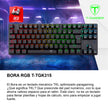Teclado Gamer Mecanico T-dagger Bora Lite Rainbow con Switch Red, Negro/Gris