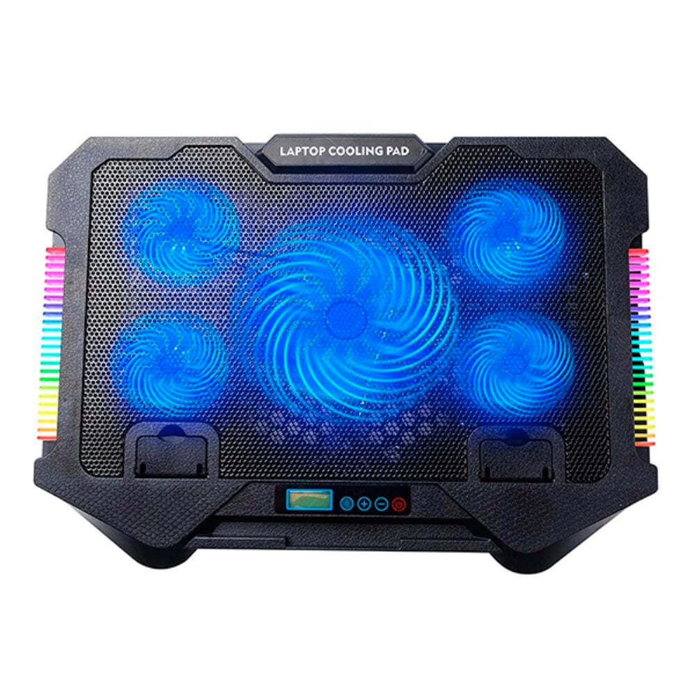 Base Refrigerante Pro Gaming S500 con 5 Ventiladores RGB, Soporte Celular y 2 Puertos USB