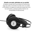 Audífonos de Estudio AKG K72 Profesionales Cerrados Monitoreo 40mm 16Hz-20kHz Cable 3m - Negro Mate