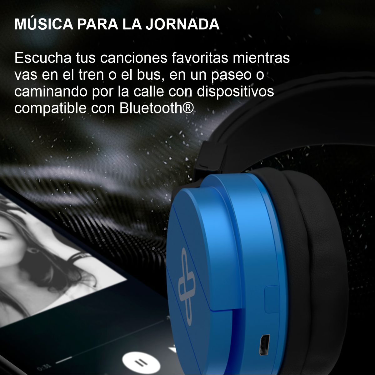 Diadema Inalámbrica Bluetooth Klip Xtreme Fury Pro KWH-001 con Micrófono / Rojo