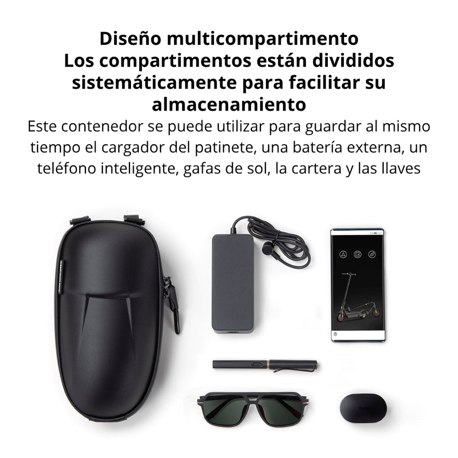 Bolso Xiaomi para Scooter Eléctrico Diseño Rígido Compartimentos Múltiples y Protección contra Golpes - Negro