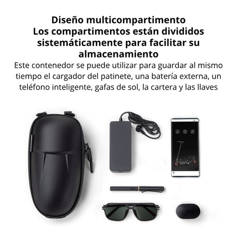 Bolso Xiaomi Para Scooter Eléctrico Diseño Rígido Compartimentos Múltiples y Protección Contra Golpes - Negro