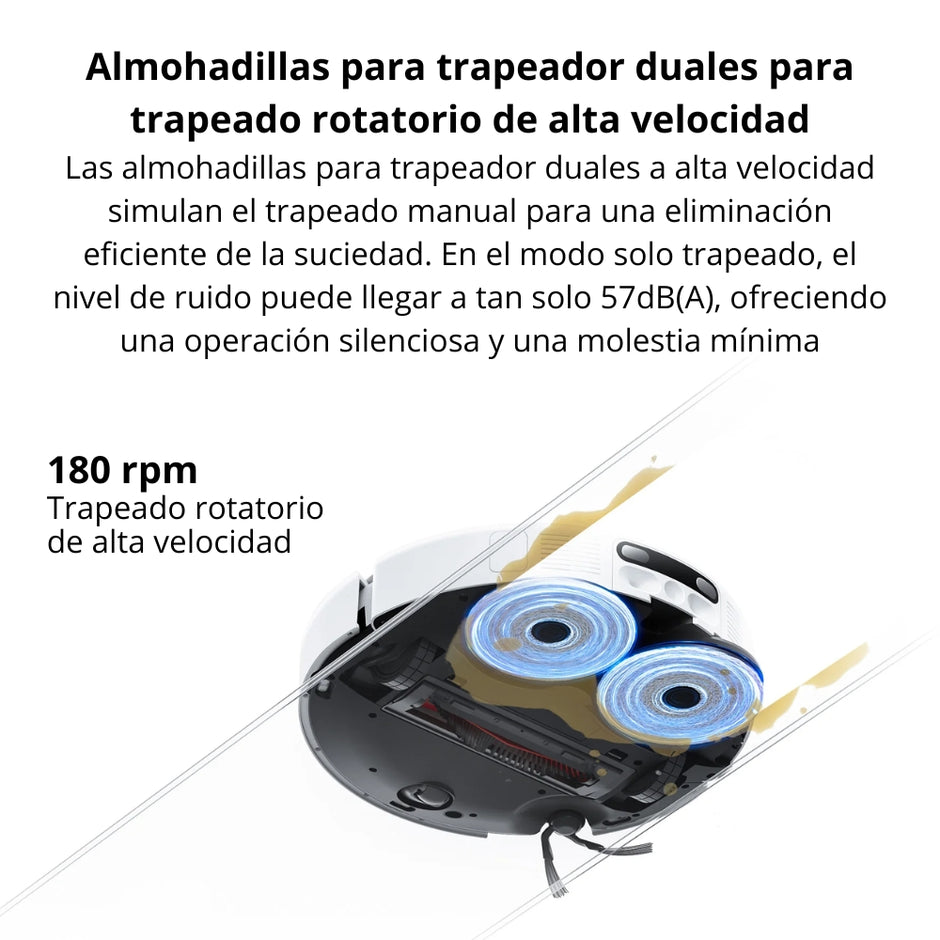 Aspiradora Robot Xiaomi H50 Pro 15000Pa Trapeado Brazos Extensibles Anti-Enredos Base Autovaciado 5200mAh