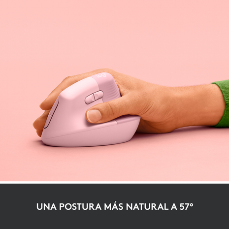 Mouse Ergonómico Vertical Logitech Lift, Inalámbrico para Manos Pequeñas y Medianas, Rosa