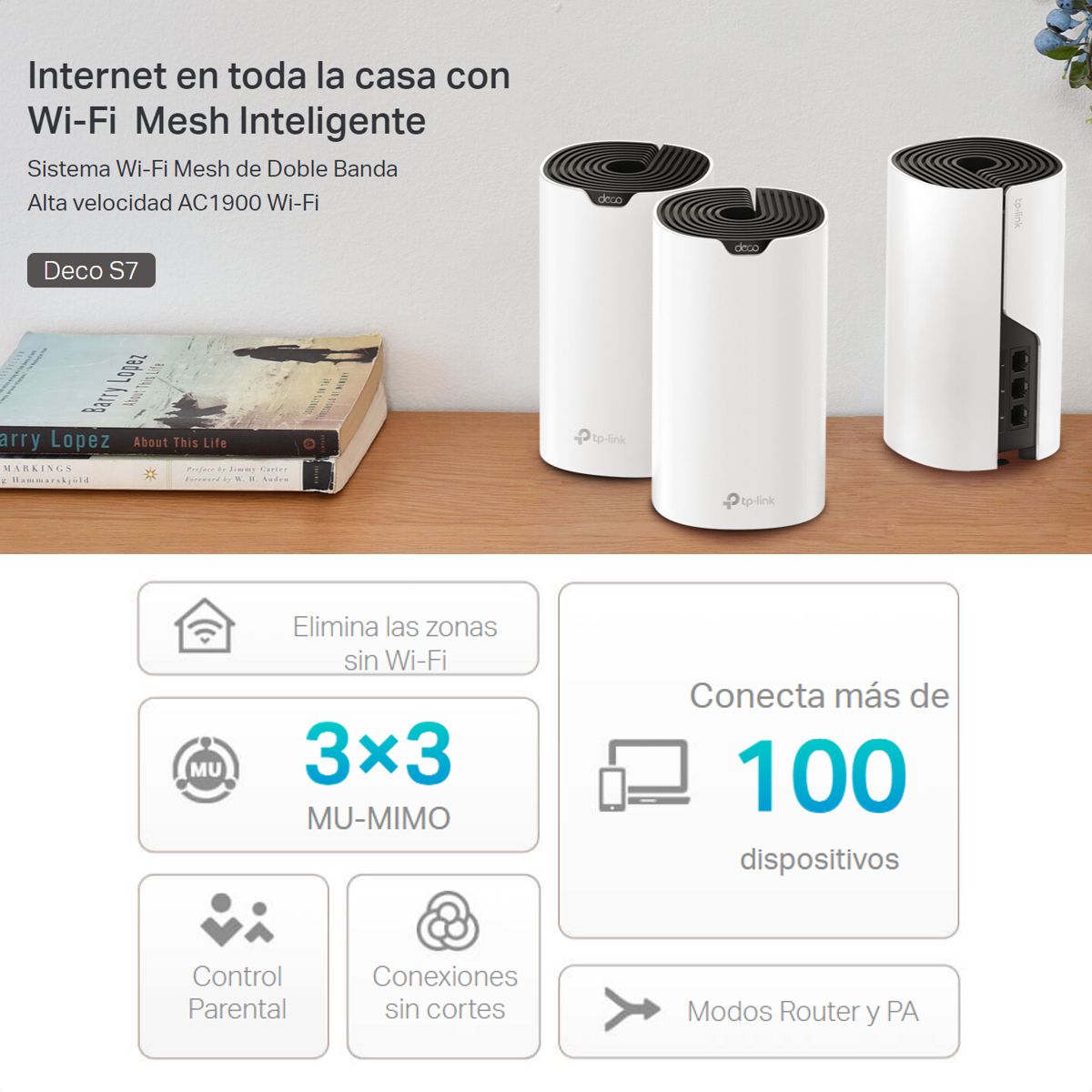 Sistema Wifi Mesh Ac1900 Gigabit, Tp-link Deco S7 (3-pack)
