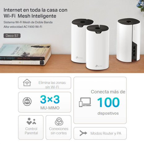 Sistema Wifi Mesh Ac1900 Gigabit, Tp-link Deco S7 (3-pack)
