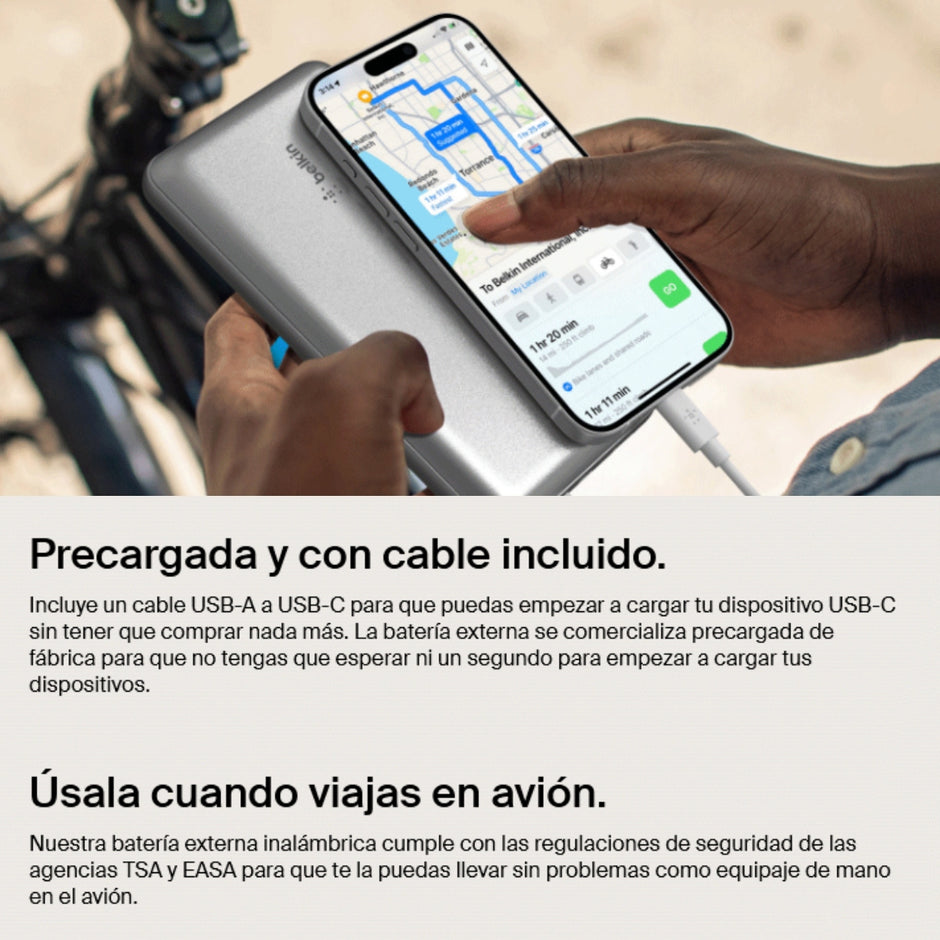 Cargador Power Bank 20k Belkin Boostcharge Pro, 2usb+1usb-c