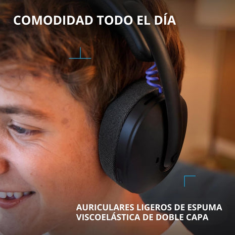 Audífonos Diadema Gamer Inalámbrica Logitech G325 LIGHTSPEED Bluetooth PC/PS5/Switch/Xbox - Negro