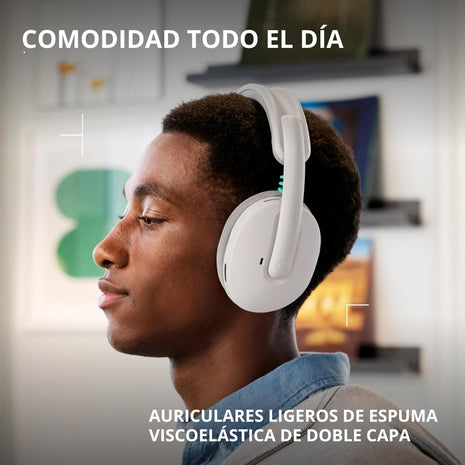 Audífonos Diadema Gamer Inalámbrica Logitech G325 LIGHTSPEED Bluetooth PC/PS5/Switch/Xbox - Blanco