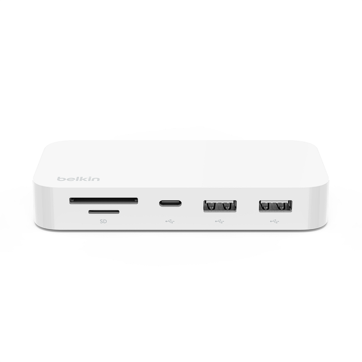 Hub USB-C Belkin INC011btWH 6 en 1 con Ethernet Gigabit, SD, microSD y USB 10Gbps Blanco