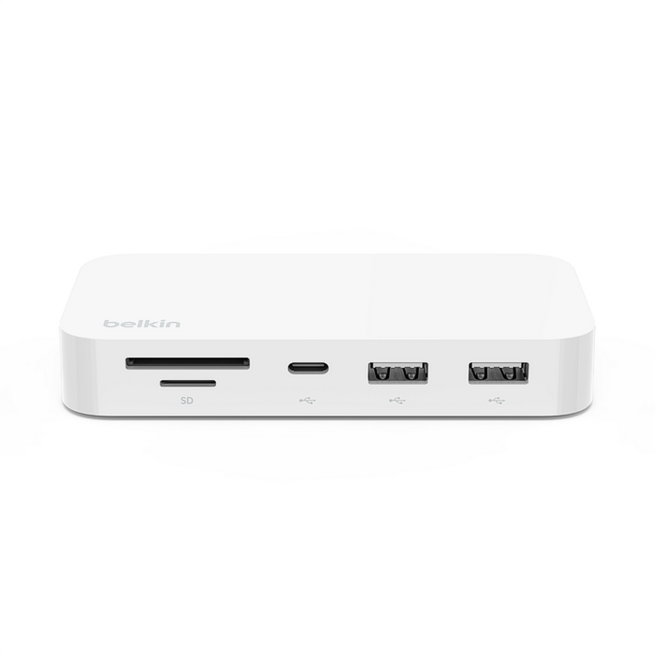 Hub USB-C Belkin INC011btWH 6 en 1 con Ethernet Gigabit, SD, microSD y USB 10Gbps Blanco