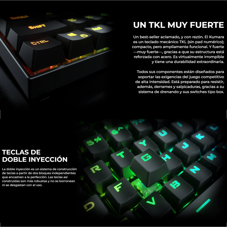 Teclado Gamer Mecánico Redragon K552-kr Kumara 2, Switch Red