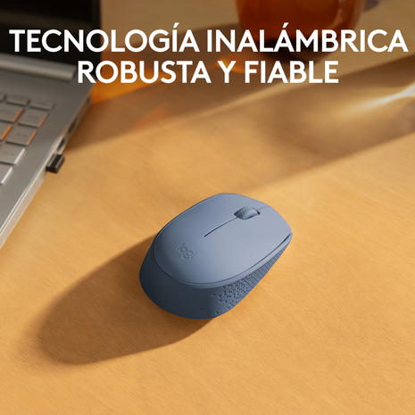Mouse Inalámbrico Logitech M170 + Pad Studio Series, Gris Az Blue Grey
