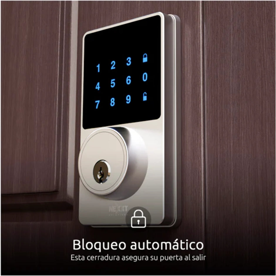 Cerradura Inteligente Nexxt NHS-D100 WiFi App Voz Alexa Google Assistant USB-C Bloqueo Automático