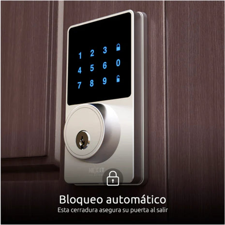 Cerradura Inteligente Nexxt NHS-D100 WiFi App Voz Alexa Google Assistant USB-C Bloqueo Automático